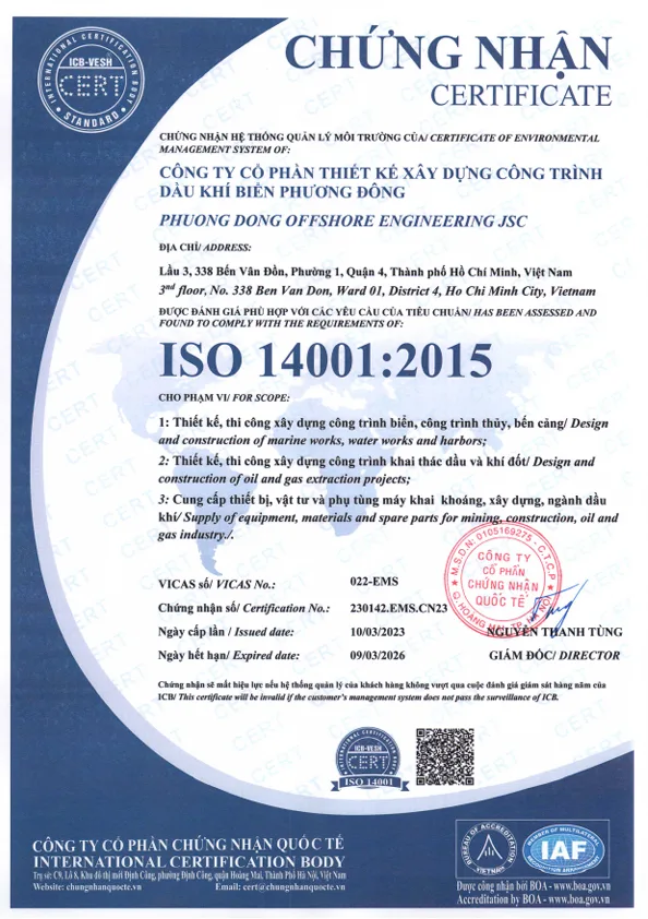 Chứng chỉ ISO 14001 - 2015