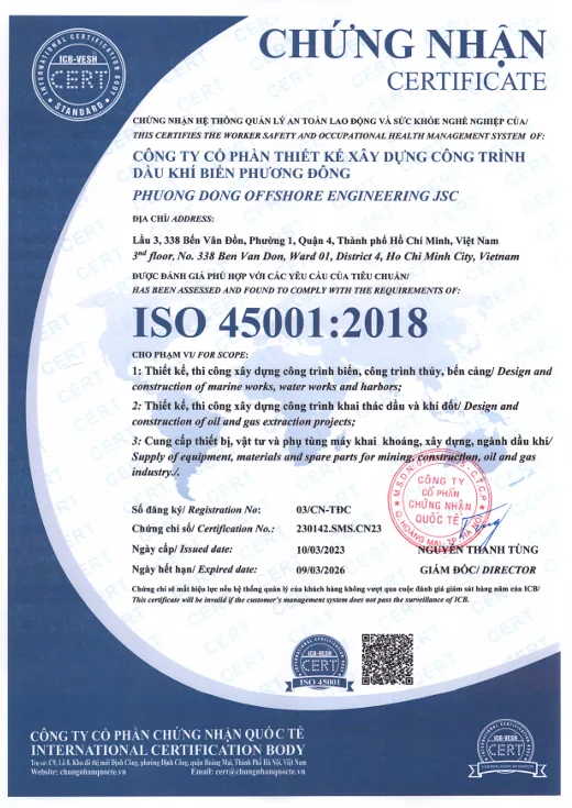 Chứng chỉ ISO 45001:2018