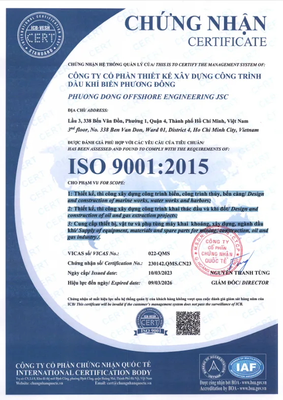 Chứng chỉ ISO 9001 - 2015
